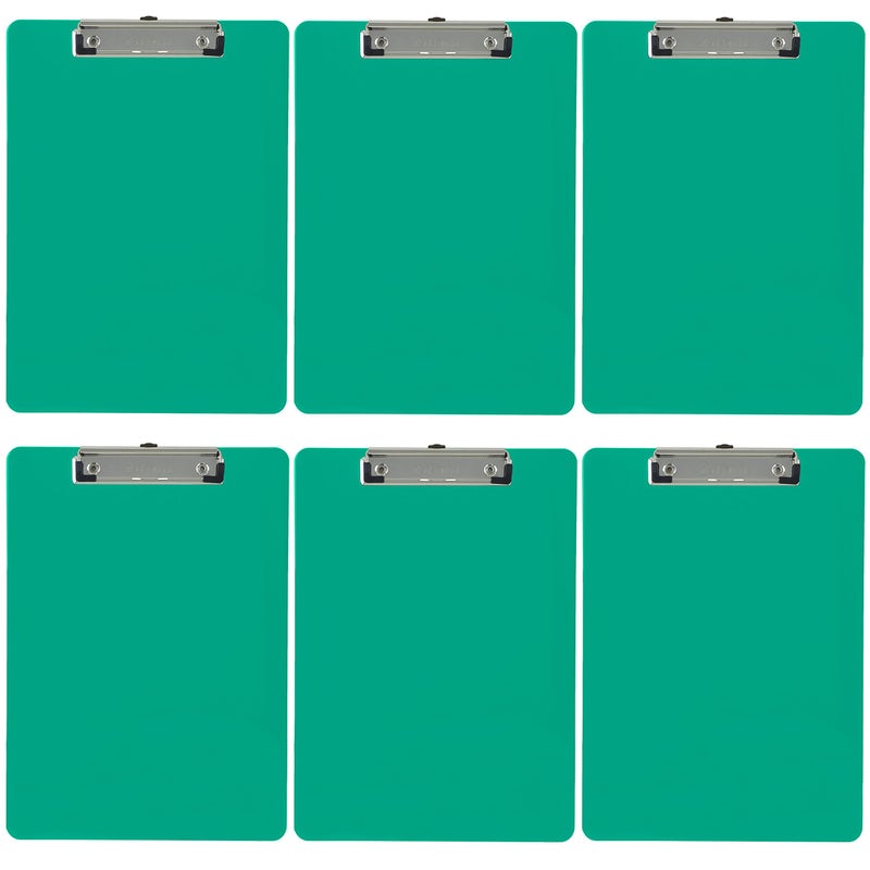 Trade Quest Plastic Clipboard Opaque Color Letter Size Low Profile Clip (Pack of 6) (Sea Green) - Image 1